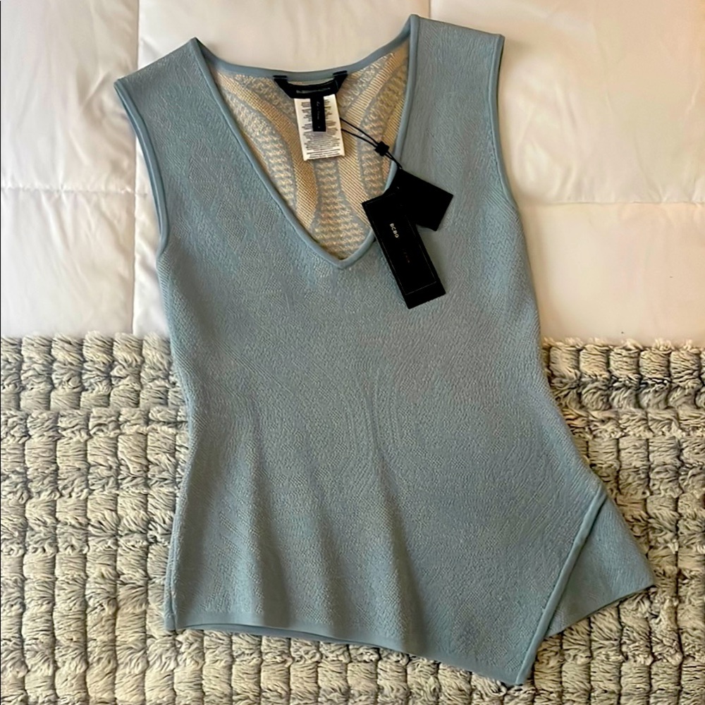 BCBGMaxAzria Light Blue V-Neck Tank Top Sz S
